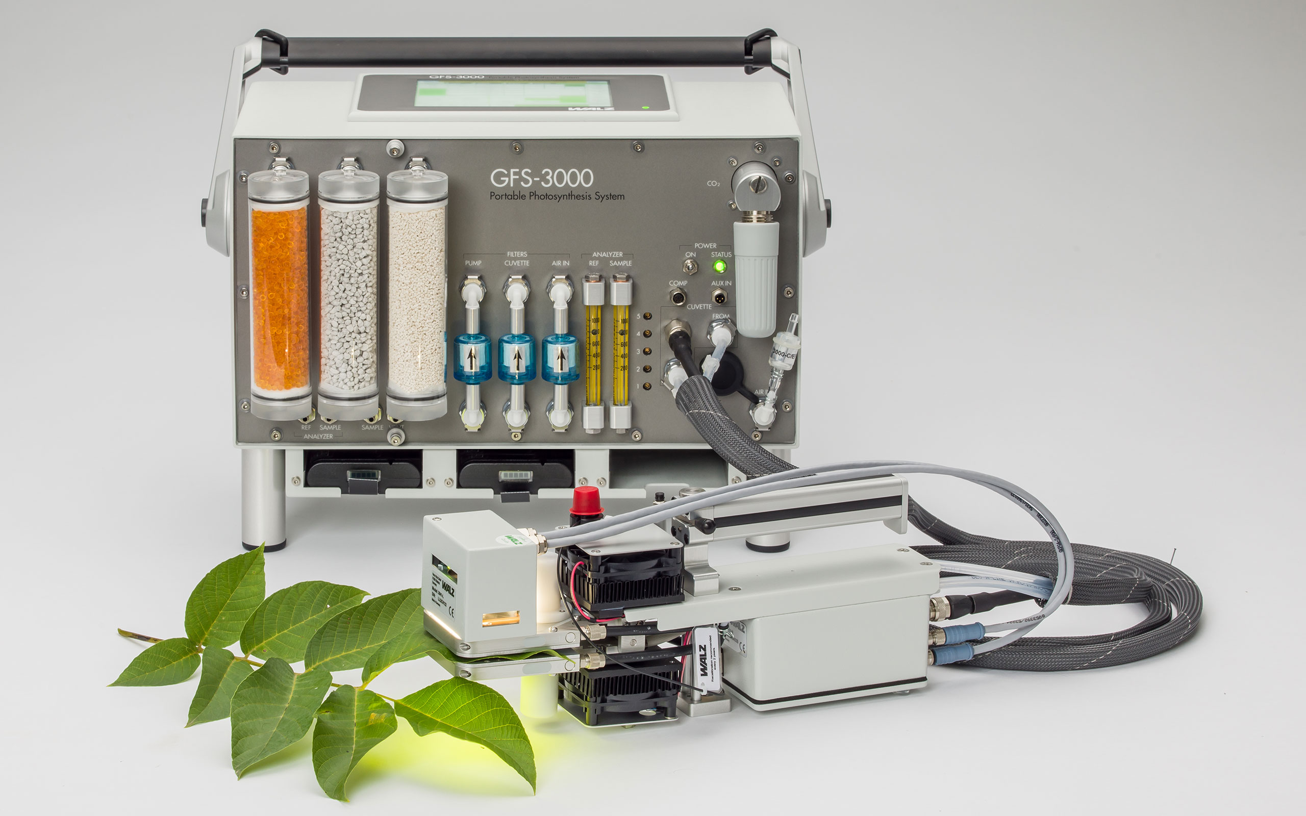 Combining high precision CO2 measurement with modern fluorescence and P700 measurements.