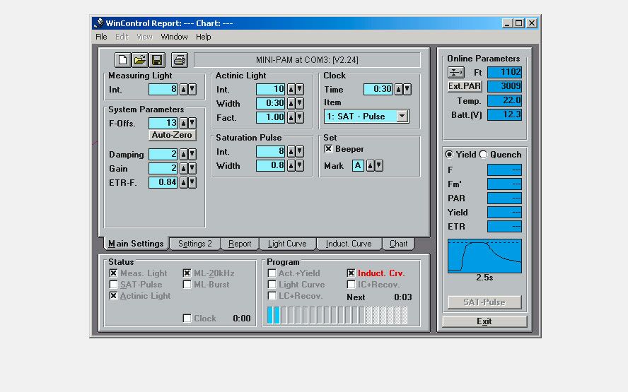 WinControl-2 software: Main settings window.