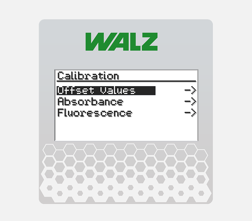 CalibrationThe Calibration menu gives access to the individual calibration procedures.