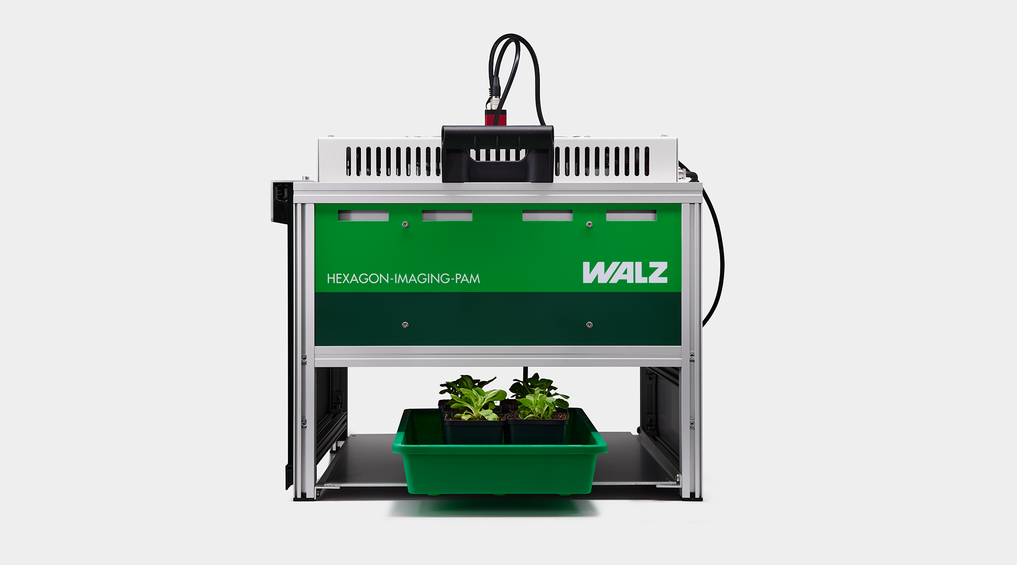 Thanks to its flexible design, the HEXAGON-IMAGING-PAM housing enables plant trays to be measured quickly, with no need for lengthy conversion times.
